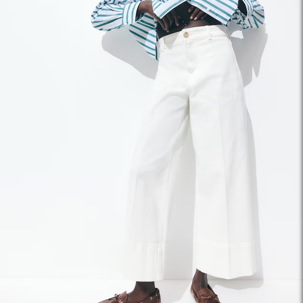 H&M Cream Flare Jeans